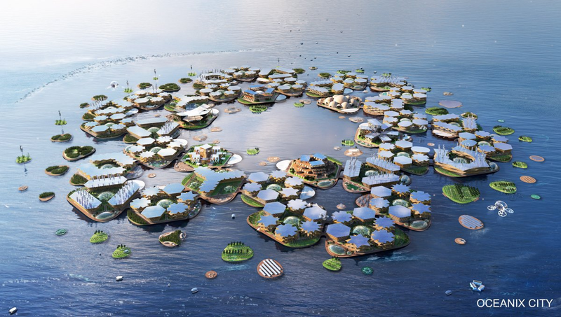 Illustration for article titled Así es el diseño del ambicioso plan para una ciudad flotante capaz de soportar huracanes de categoría 5